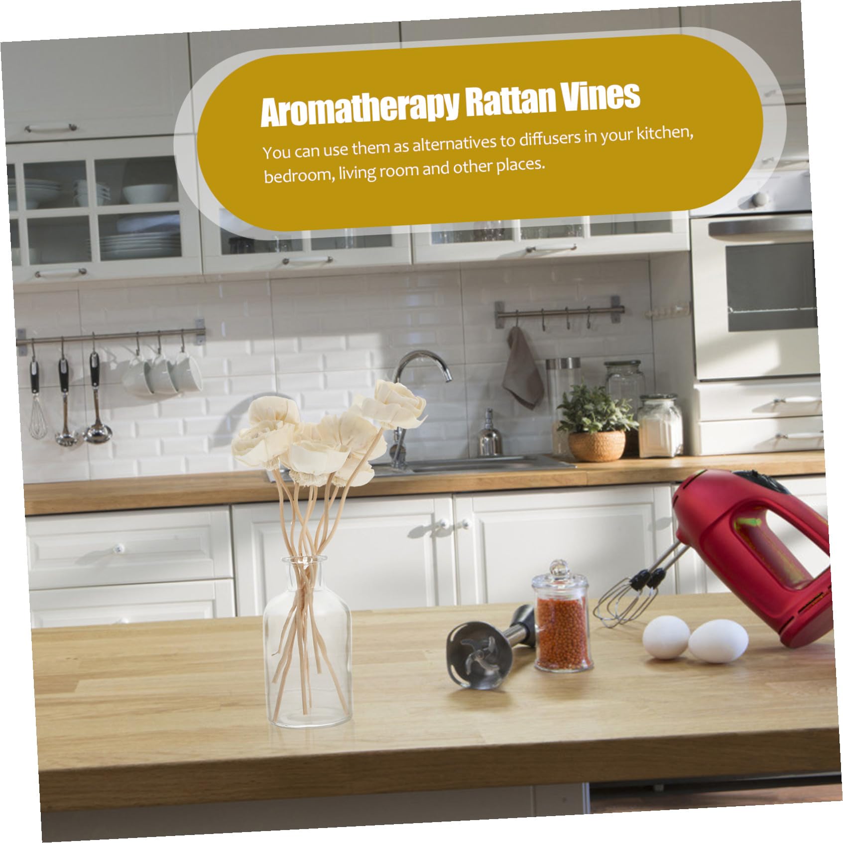 DECHOUS 32stücke Aromatherapie Rattan Sticks Duftstäbchen Für Diffuser Blumen-Design Für Zuhause Schnell Absorbierend Natürliche Düfte Schaffen Entspannende Atmosphäre