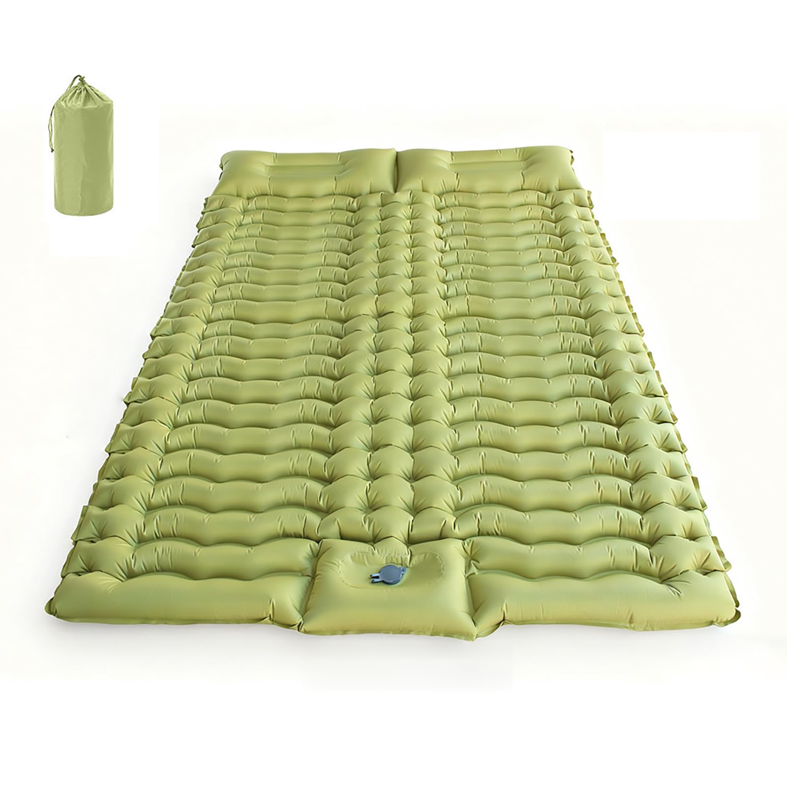 Colchoneta Doble De Camping Autoinflable Extra Gruesa con Almohadas Integradas Y Bomba De Pie Integrada, Colchoneta Inflable Portátil para Senderismo Viajes Y Festivales