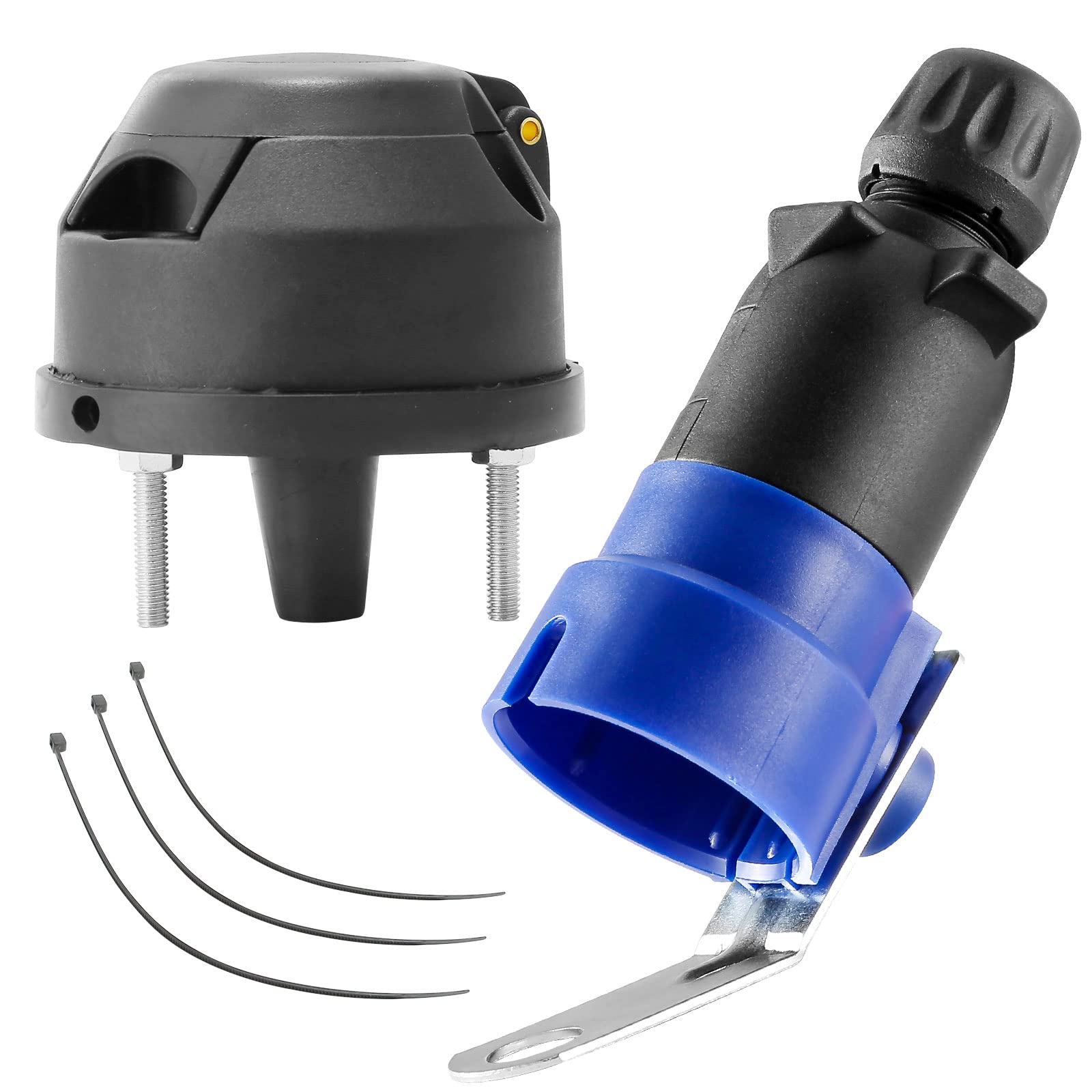 Prise Remorque 7 Broches ISO1724 DARKGUARD - Étanche 12V Pour Camping-car, Caravane