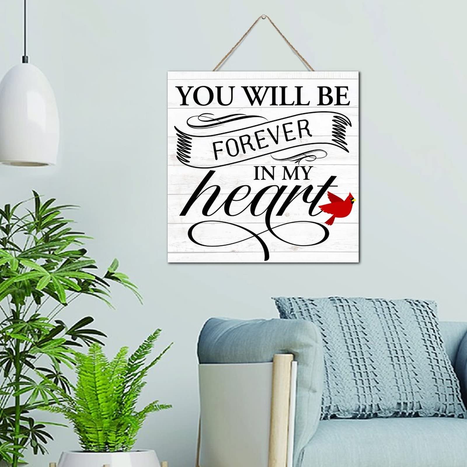 Panneau vintage en bois You Will Be Forever in My Heart pour déco murale de chambre 30,5 cm