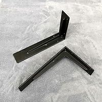 Vista 8 de Soporte de estante triangular de hierro montado en la pared, soporte de estante de mármol en ángulo recto, soportes de estantería de esquina