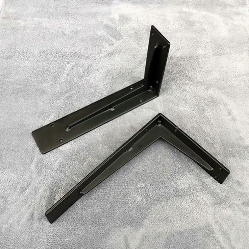 Miniatura 8 de Soporte de estante triangular de hierro montado en la pared, soporte de estante de mármol en ángulo recto, soportes de estantería de esquina de