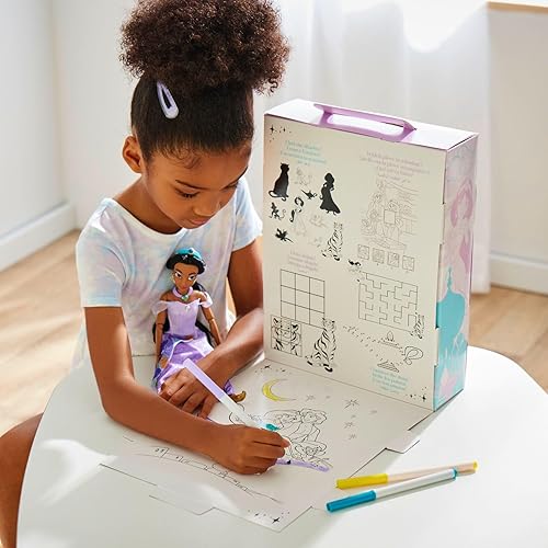 Miniatura 4 de Disney Tienda oficial de la muñeca Jasmine Story, Aladdin, 11 pulgadas, juguete totalmente posable con atuendo brillante, adecuado para niños de 3