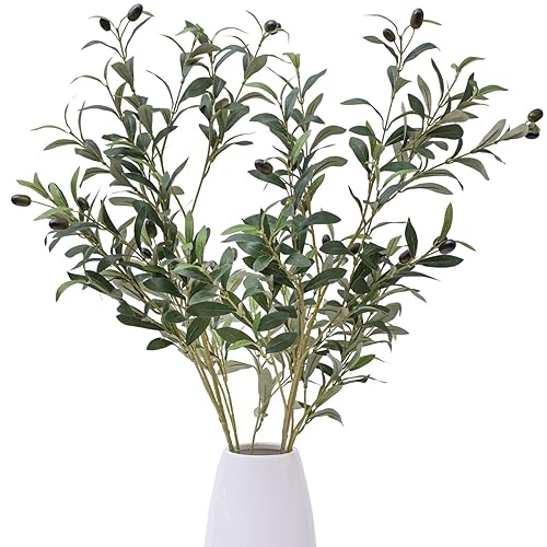 Heleze 39 Inch Artificial Olive Branch Greenery Stems Fake Plants