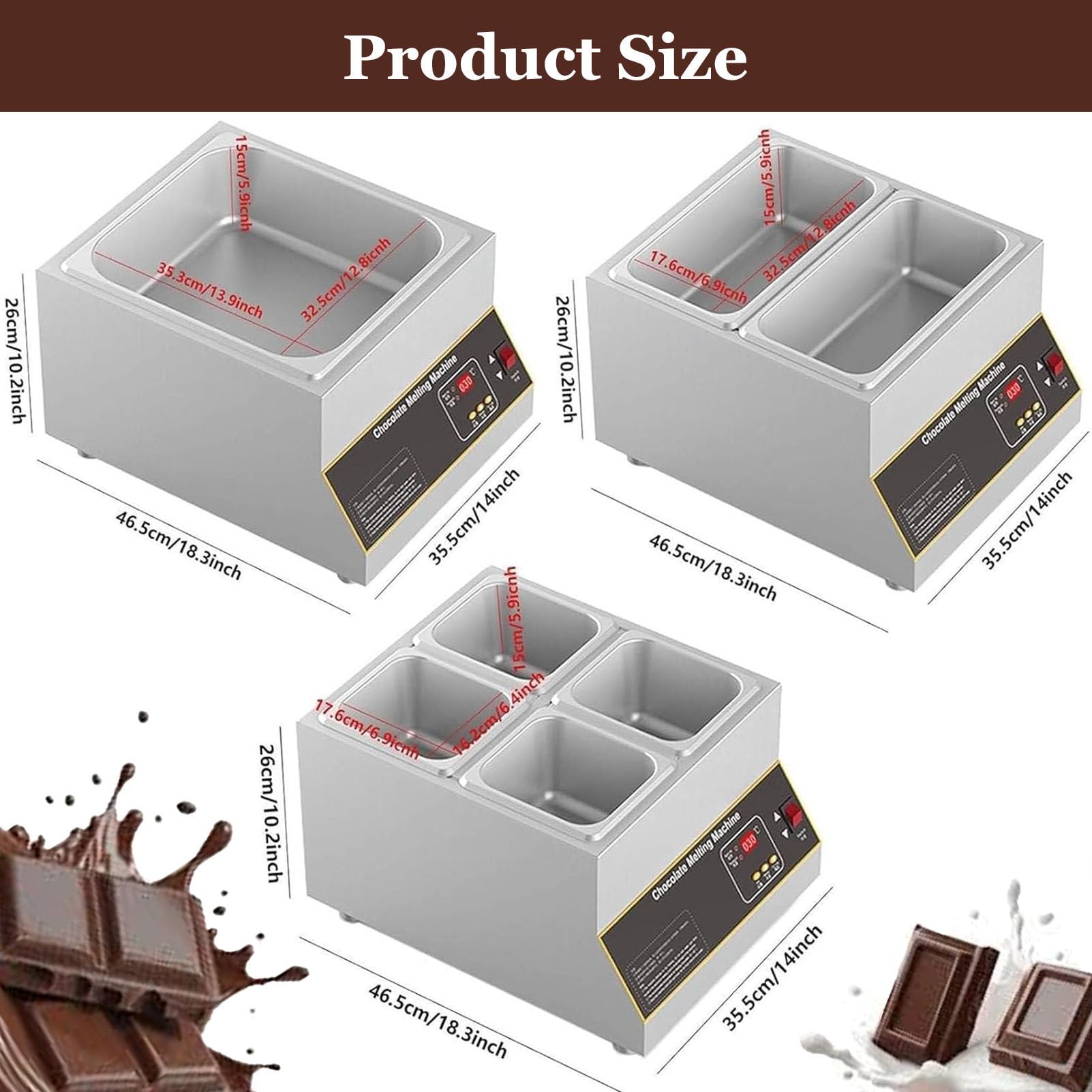 Tempéreuse à Chocolat numérique 500 W, Machine à Fondre Le Chocolat, contrôle de température réglable de 0 à 85 °C, idéale pour Chauffer et Maintenir Le Chocolat au Chaud Single-Cylinder