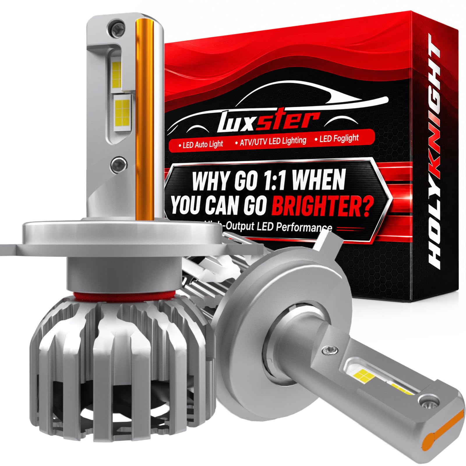 LUXSTER H4 9003 Holyknight 50000lm High Lumen LED Bulb 6000K (2 Pack)