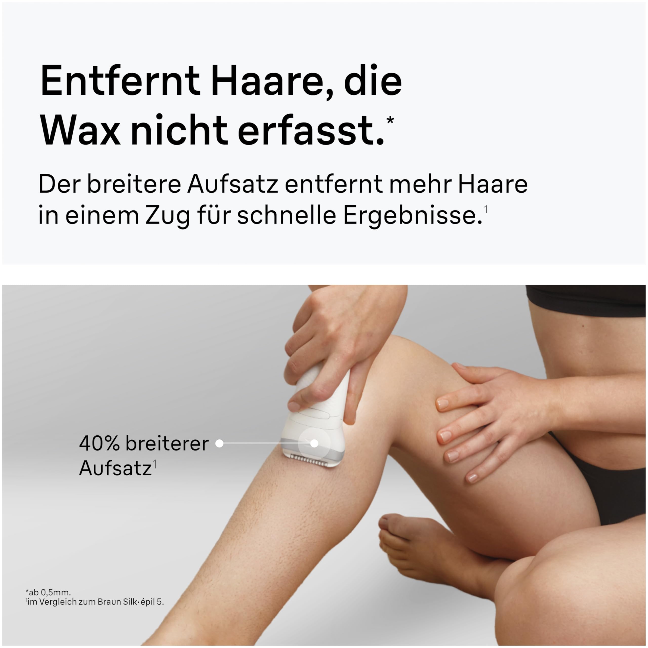 Braun Silk·épil 7 Epilierer Damen Nass & Trocken Breiter Kopf 7-441 Silber