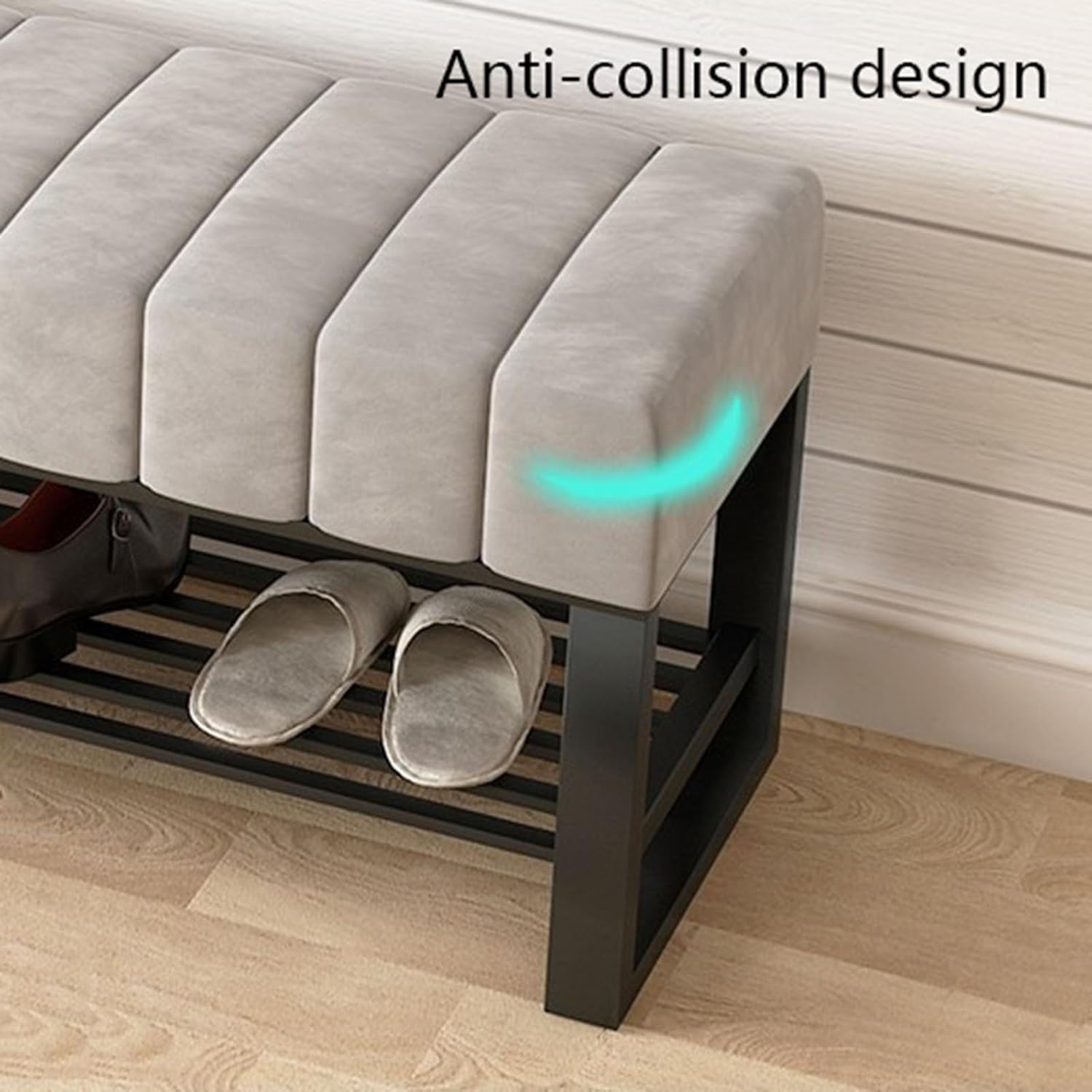 Household Shoe Changing Stool in Front of The Door, Shoe Rack Stool, Simple Shoe Changing Stool in Front of The Door, One-Piece Stool That Can Sit and Change Shoes, Gray/Checkered/