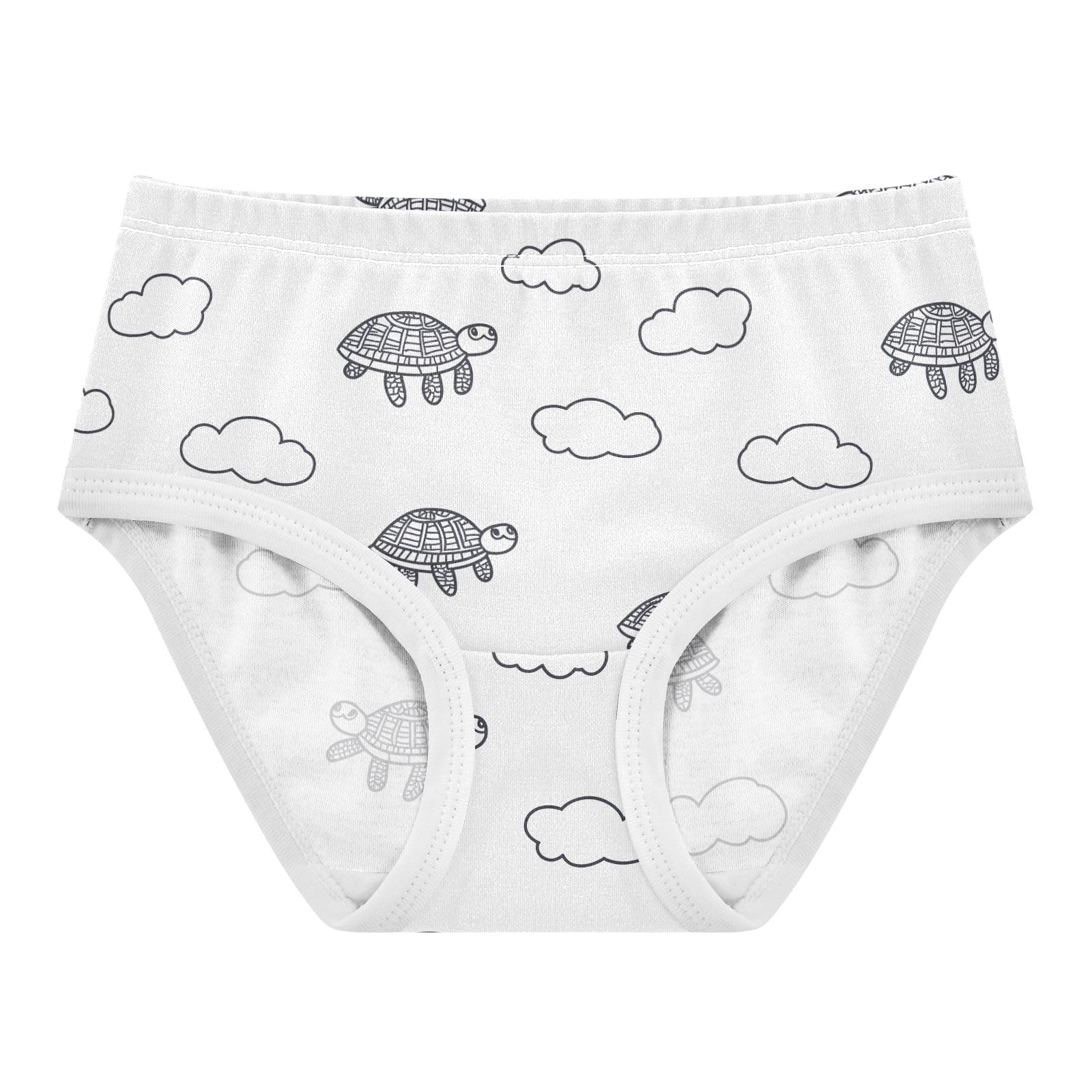 ALAZA Toddler Girls Cotton Hipster Underwear Soft Turtles Lines Cloud Pattern 2 Pack 2T