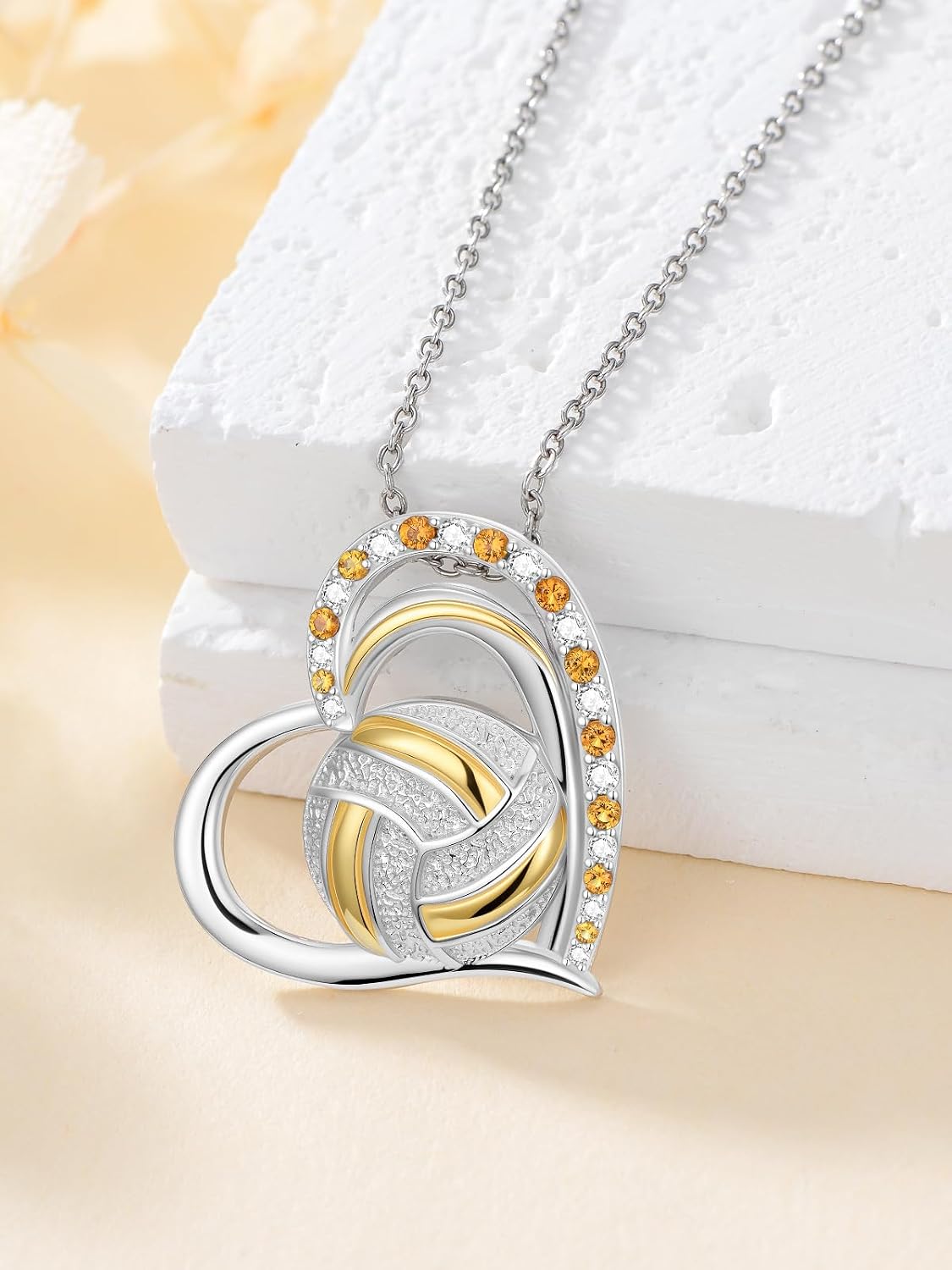 Midari Football/Softball/Volleyball/Soccer Necklace 925 Sterling Sliver Sport Necklaces for Women Sport Jewelry Gifts for Daughter Women Sports Fans