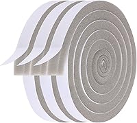 Vista 11 de Burlete de espuma para aire acondicionado - 2 rollos, 1 pulgada de ancho x 1 pulgada de grosor, total de 13 pies de largo, cinta aislante de espuma