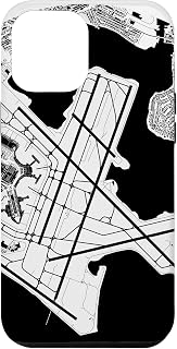 KBOS Boston Logan International Airport B&W Airport Map Case for iPhone 12 Pro Max
