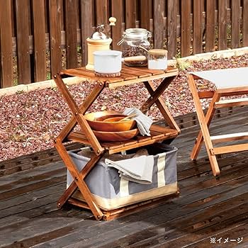 ラック　木製　折りたたみ Amazon.co.jp: カインズ(CAINZ) 木製折りたたみラック 3段