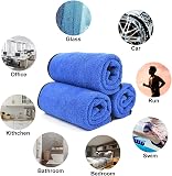 URAQT Microfibre Cleaning Cloths, 12 Pack Car Cleaning Cloths, Two-layer Thickened Microfibre Towels, Lint Free Super Absorbent Cleaning Towel for Household and Car Washing, Drying, Detailing, 40x30cm - 8