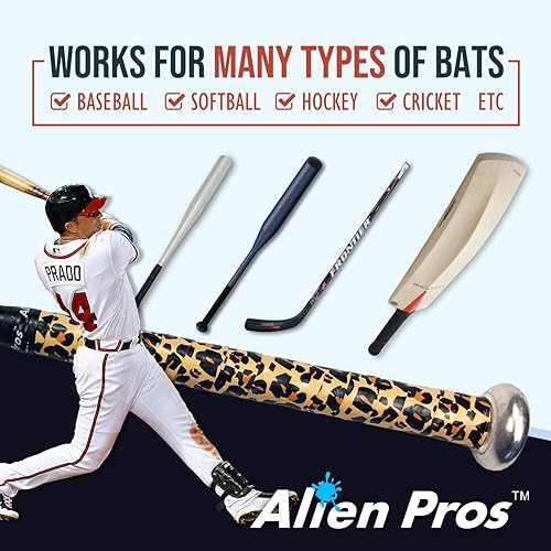 Miniatura 6 de ALIEN PROS Cinta de agarre de bate para béisbol de 0.020 in - Cinta de bate precortada y Pro Feel - Reemplazo para agarre de bate de béisbol viejo -