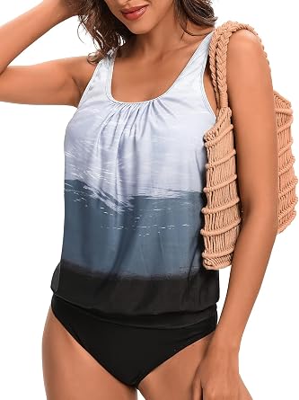 BIKINX Tankini Swimsuits for Women Plus Size Swimwear Tummy Control Two Piece Bathing Suits