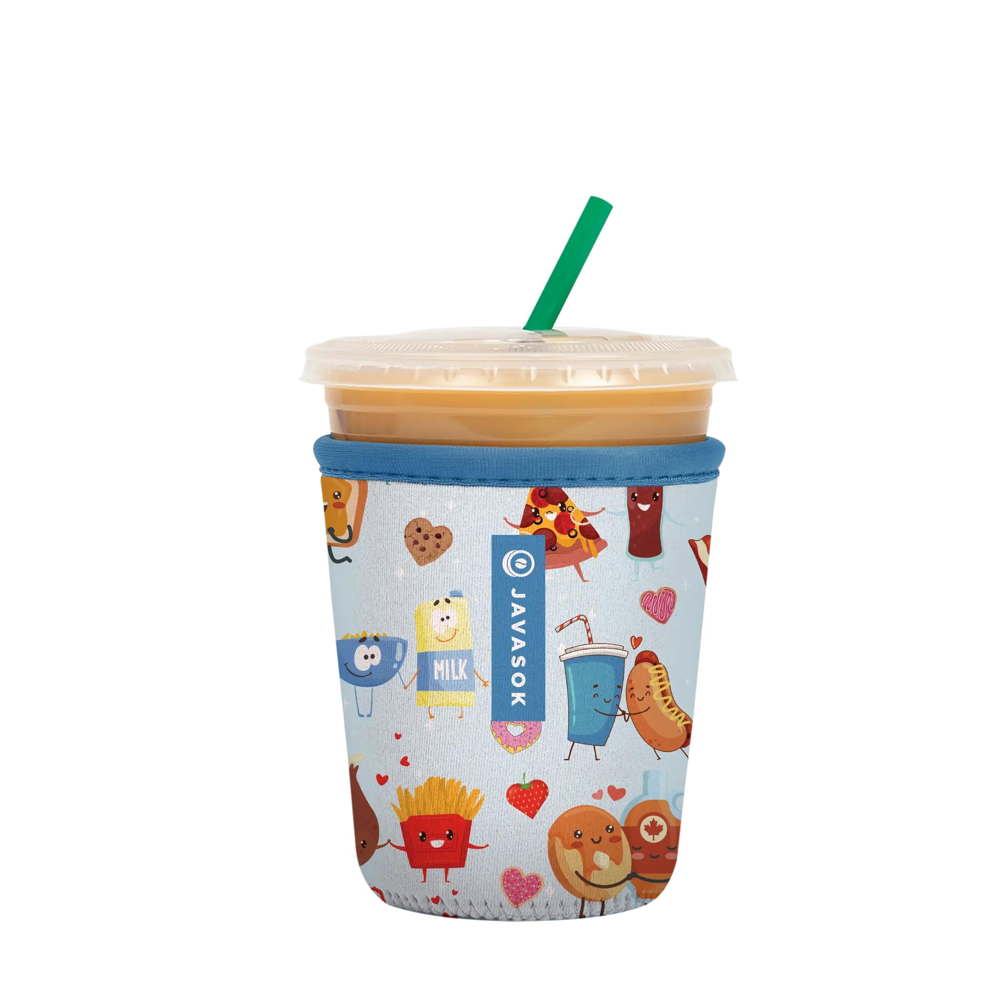 Sok It JavaSok Iced Coffee &amp; Cold Soda Insulated Neoprene Cup Sleeve (Bestie Bites, Small: 16-20oz)