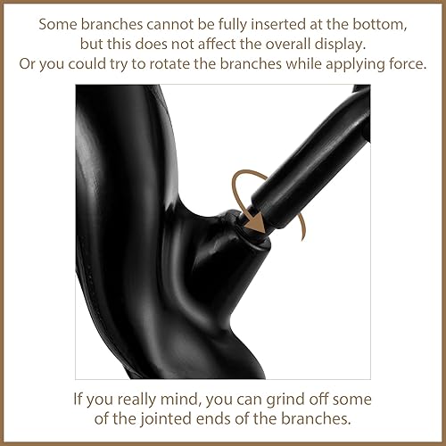 Miniatura 7 de Sziqiqi Árbol artificial negro para centro de mesa, pequeños árboles falsos de 1.9 pies, árbol sintético para fiesta, cumpleaños, jardín, hogar,