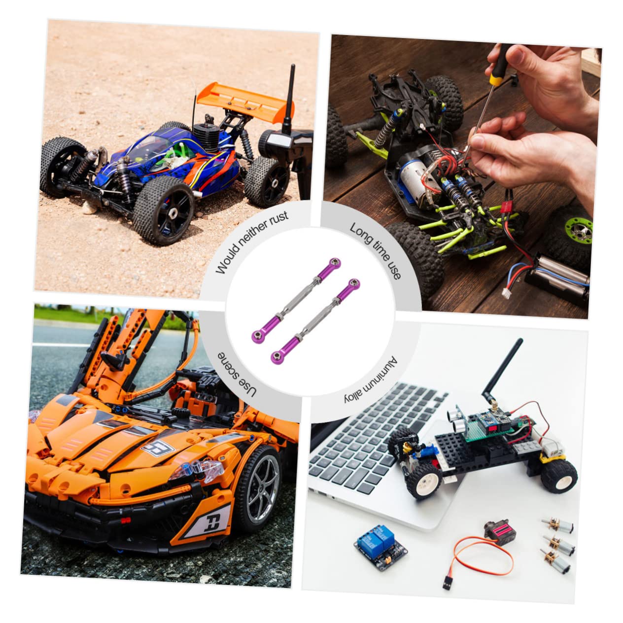 Amortiguador Rc Metal, 4 Piezas, De Aleación De Aluminio, Aj | Envío Gratis
