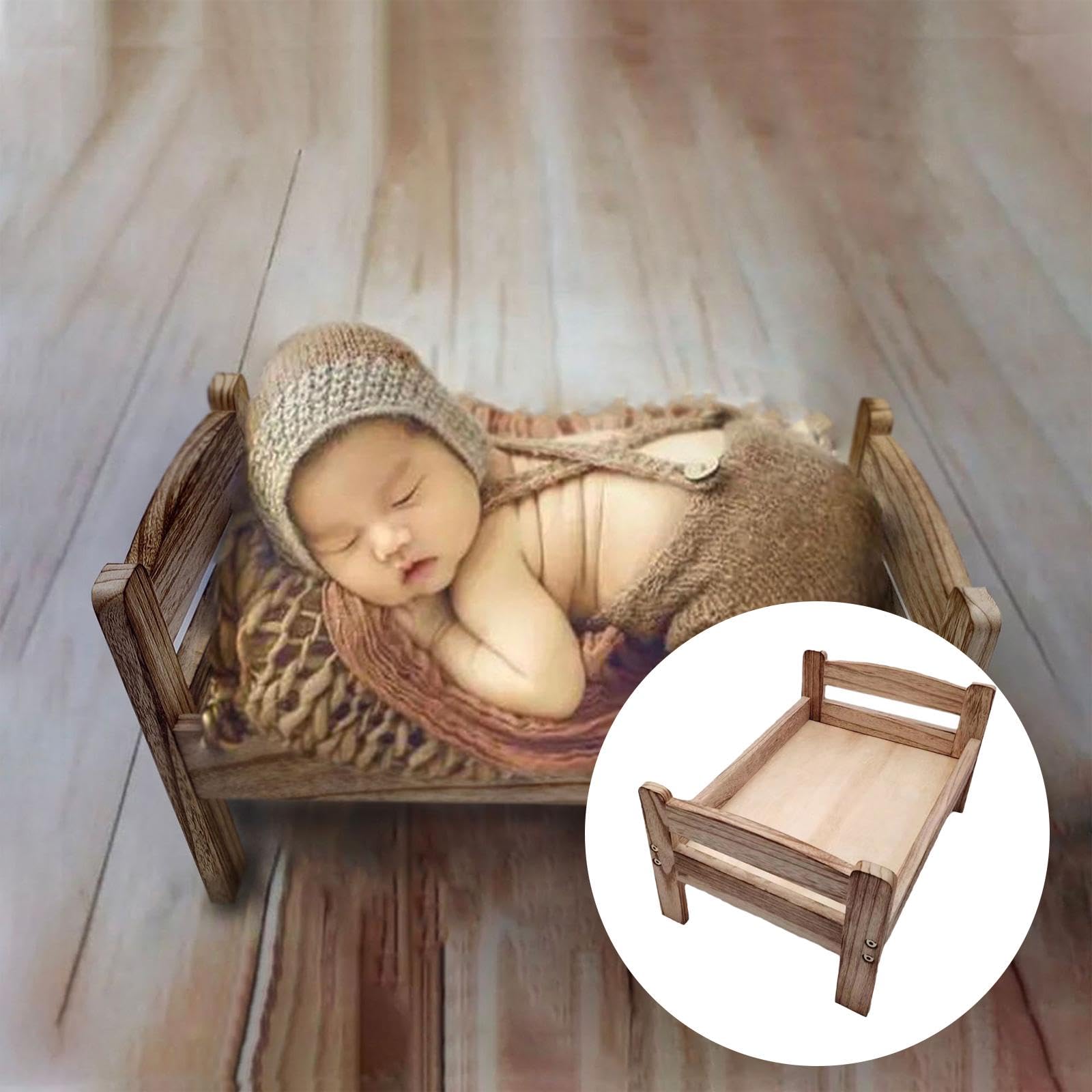 Accessori per La Fotografia di Neonati, Lettino, Accessori per Foto, Legno, Posa Assistita, Regalo, Sfondo per Servizio Fotografico per Bambini E