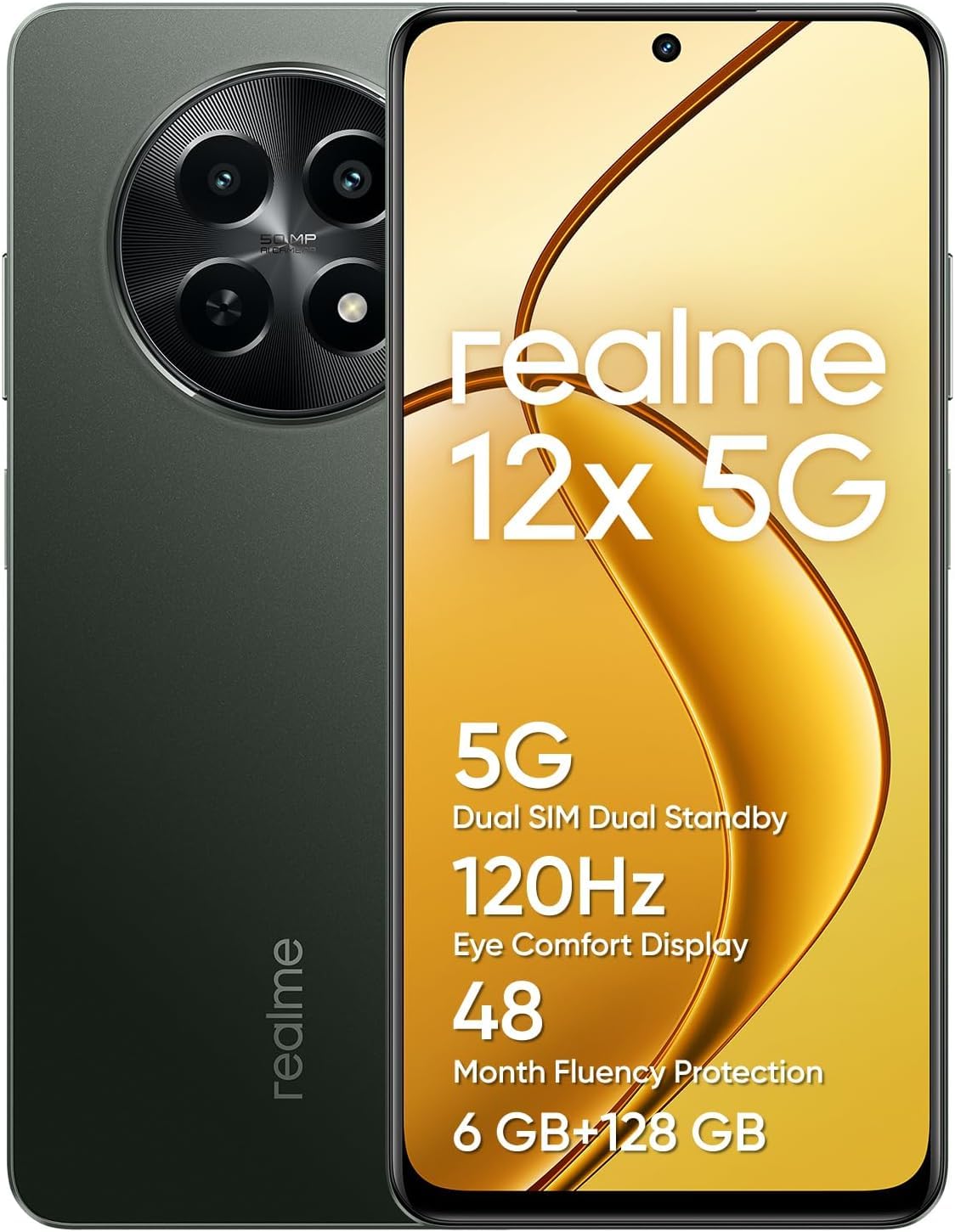 realme 12x 5G Smartphone 6+128 GB, 6.72 Inch Smartphone, 50 MP AI