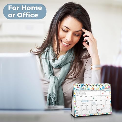 Miniatura 8 de CRANBURY Calendario de escritorio pequeño 2026 de 8 x 6 pulgadas, calendario de escritorio abatible de pie de 8 x 6 pulgadas, diseño de estaciones,