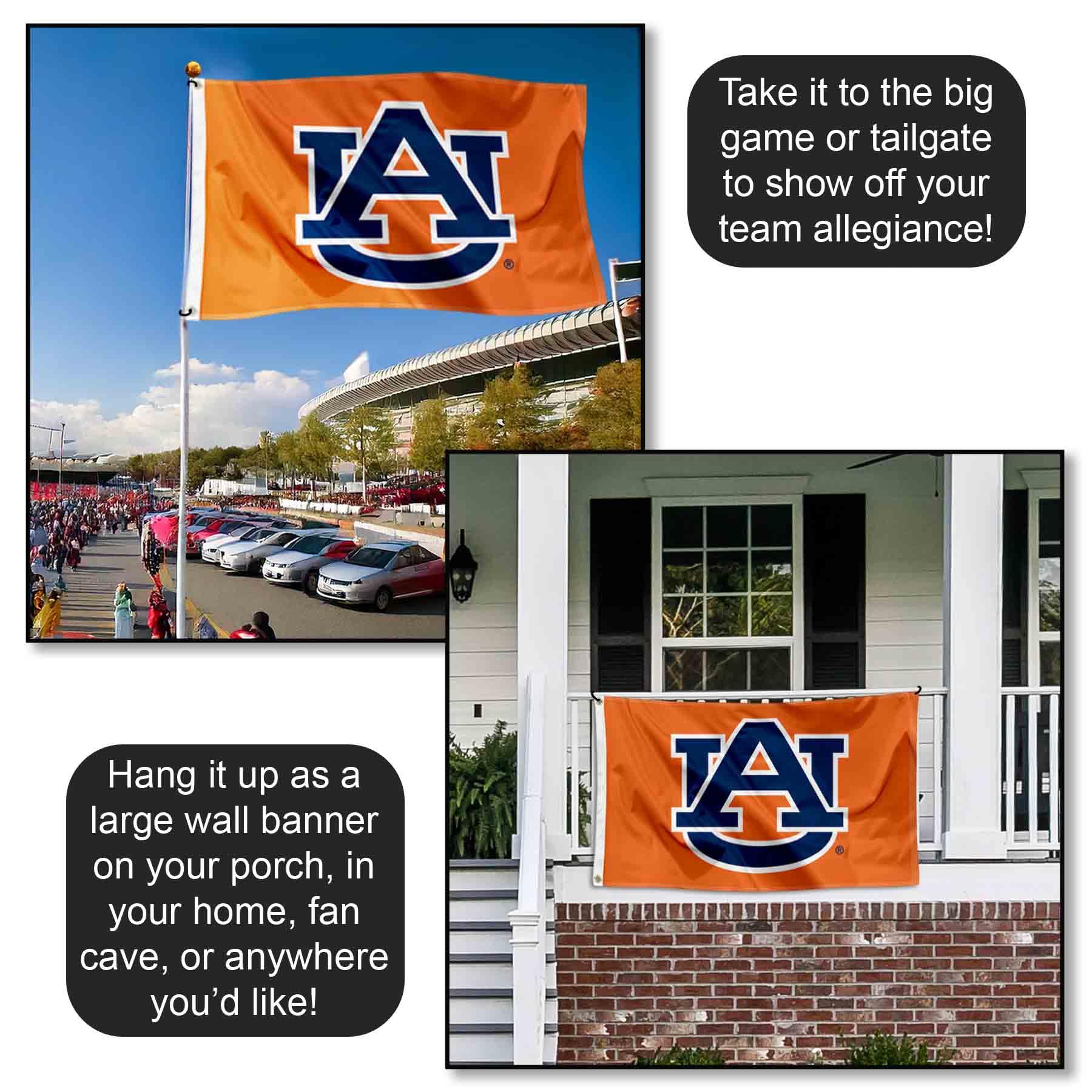 Amazon.com : Auburn Tigers AU Orange Flag : Outdoor Flags : Sports