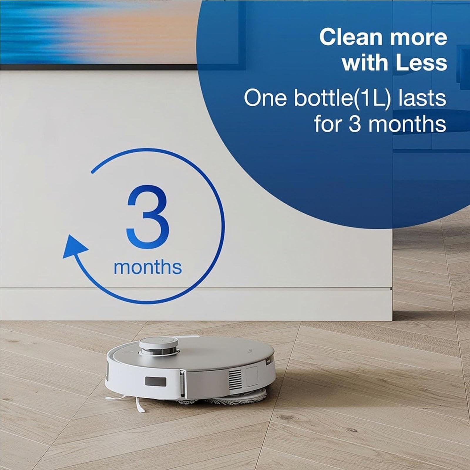 1L Bodenreinigungslösung mit großer Kapazität. Kompatibel mit ECOVACS DEEBOT. T30 Pro OmniT30S COMBO/T30S/X2 COMBO/X1 TURBO/X2/T20/T10 OMNI Reinigungslösung für Roboter Staubsauger.(2PCS 1L)