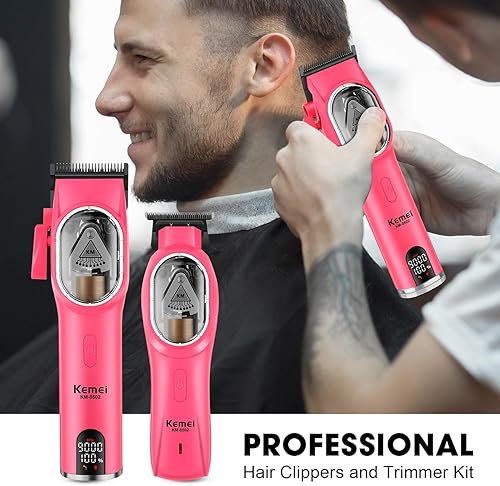 Miniatura 7 de KEMEI KM-8502 - Juego de cortapelos y recortadora de pelo profesional inalámbrica para hombres, kit de corte de pelo eléctrico de peluquería de 9000
