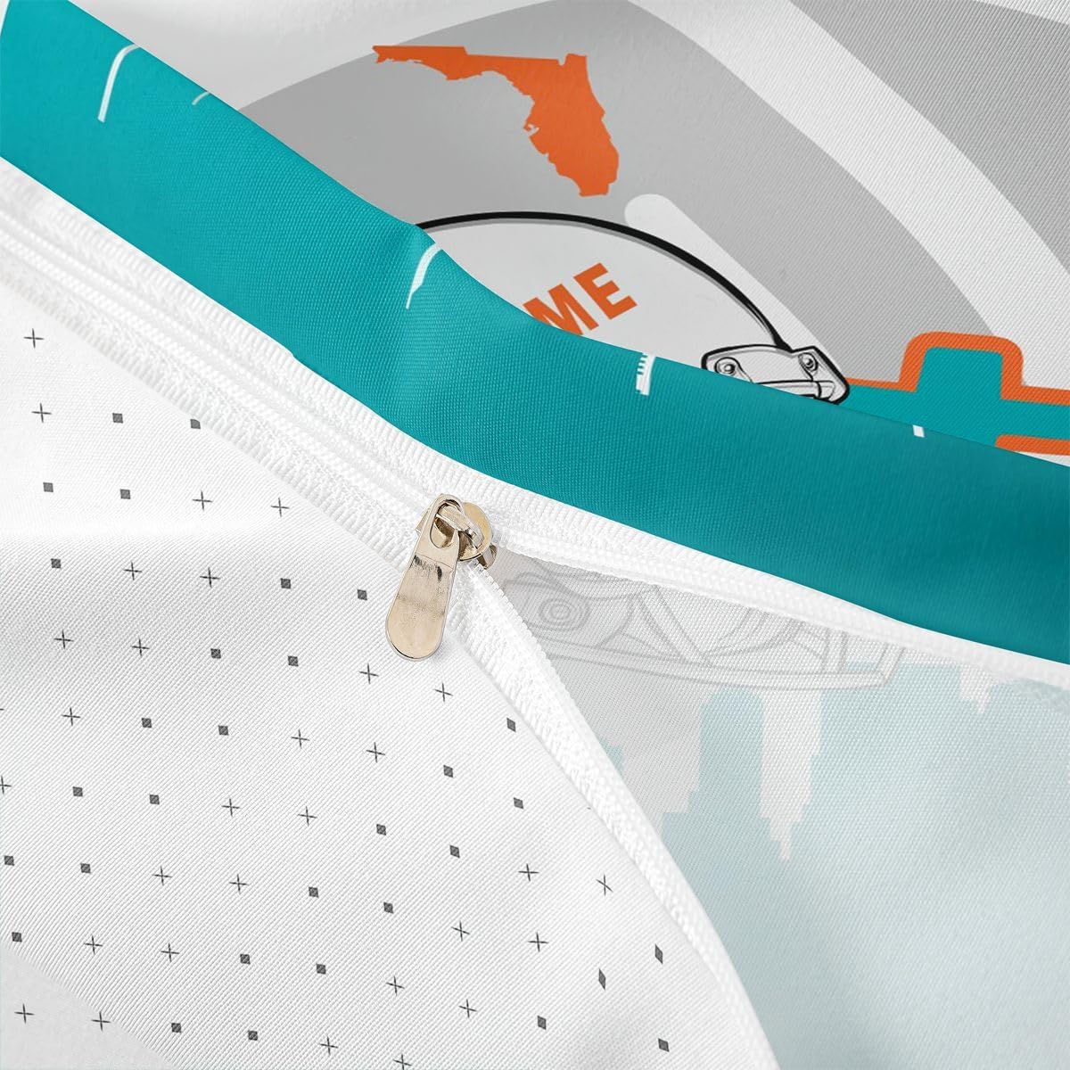 Erosebridal Custom Name Sports Duvet Cover Queen,Boys Football Bedding Set for Kids Boys Girls,Blue Orange Rugby Bed Sets,Football City Quilt Cover with 2 Pillowcases