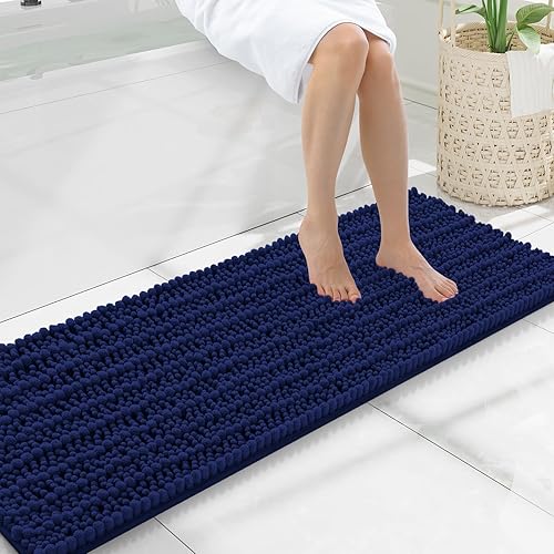 Miniatura 48 de Smiry Alfombras de Baño 24 x 16 pulgadas, Tapetes de Baño de Chenilla Extra Suaves y Absorbentes, Respaldo de Goma Antideslizante, Lavable a Azul