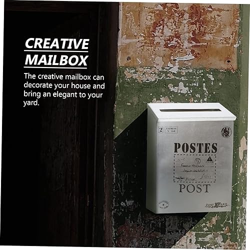 Miniatura 9 de GANAZONO Buzón de sugerencias, decoración de pared, buzón de correo al aire libre, buzón de correo, montaje en pared, decoración de buzón de