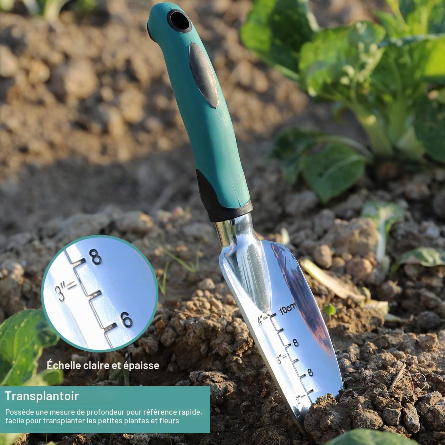 FANHAO Outils de Jardinage, Trois pièces d’Outils de Jardinage Lourds moulés en Aluminium avec Une poignée antidérapante caoutchoutée, des Outils à Main de Jardin durables Cadeaux de Jardin