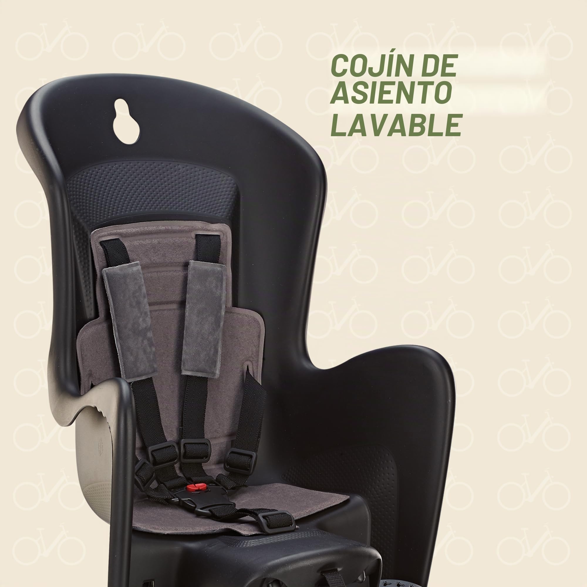 Polisport Silla de bicicleta infantil Bilby RS para niños, color negro