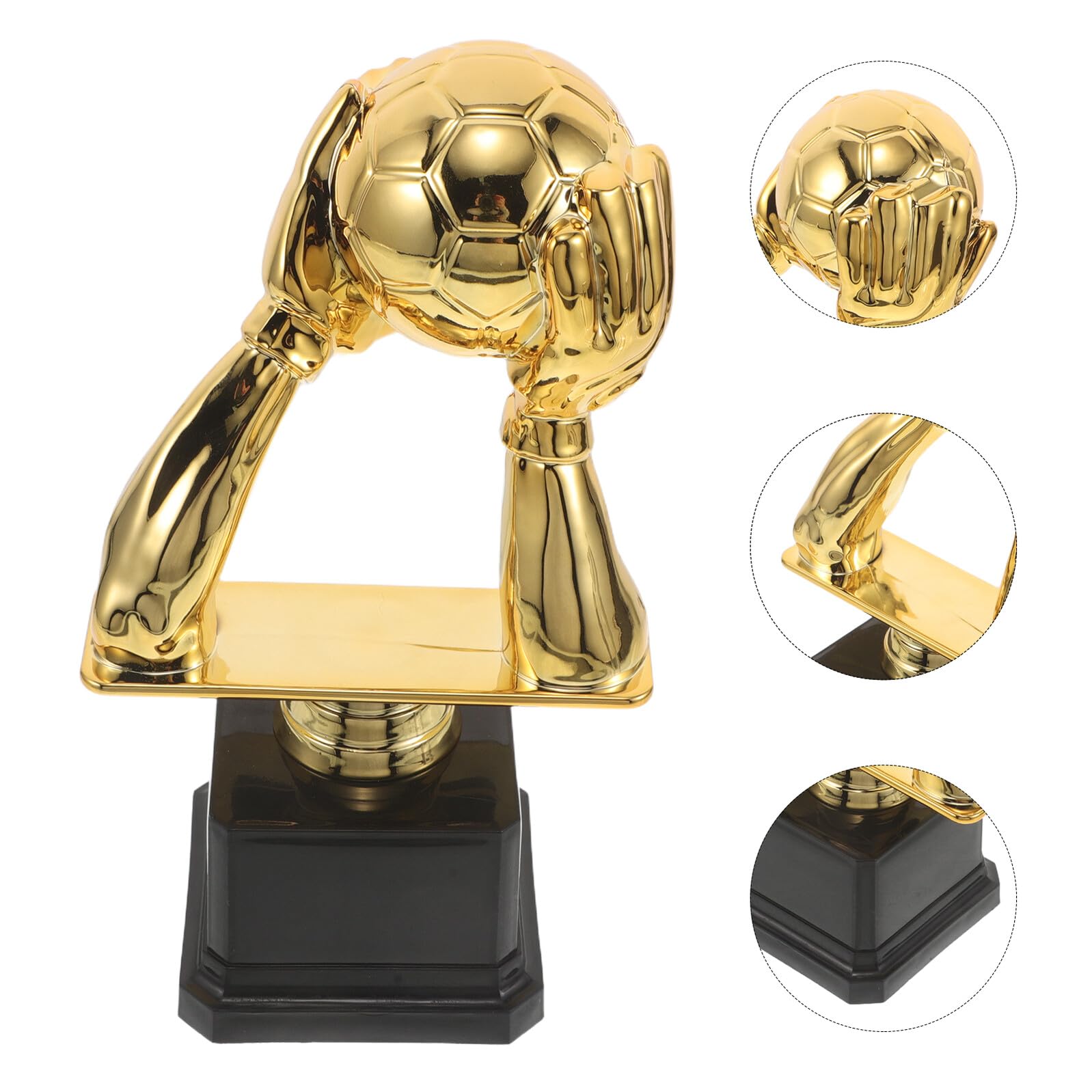 Toyvian Trofeo de Guantes de Oro para Portero de Fútbol, Trofeo Pequeño de Plástico Base, Obsequio Deportivo para Campeonatos y Competiciones, Recuerdo para Fanáticos y Equipo — view 8