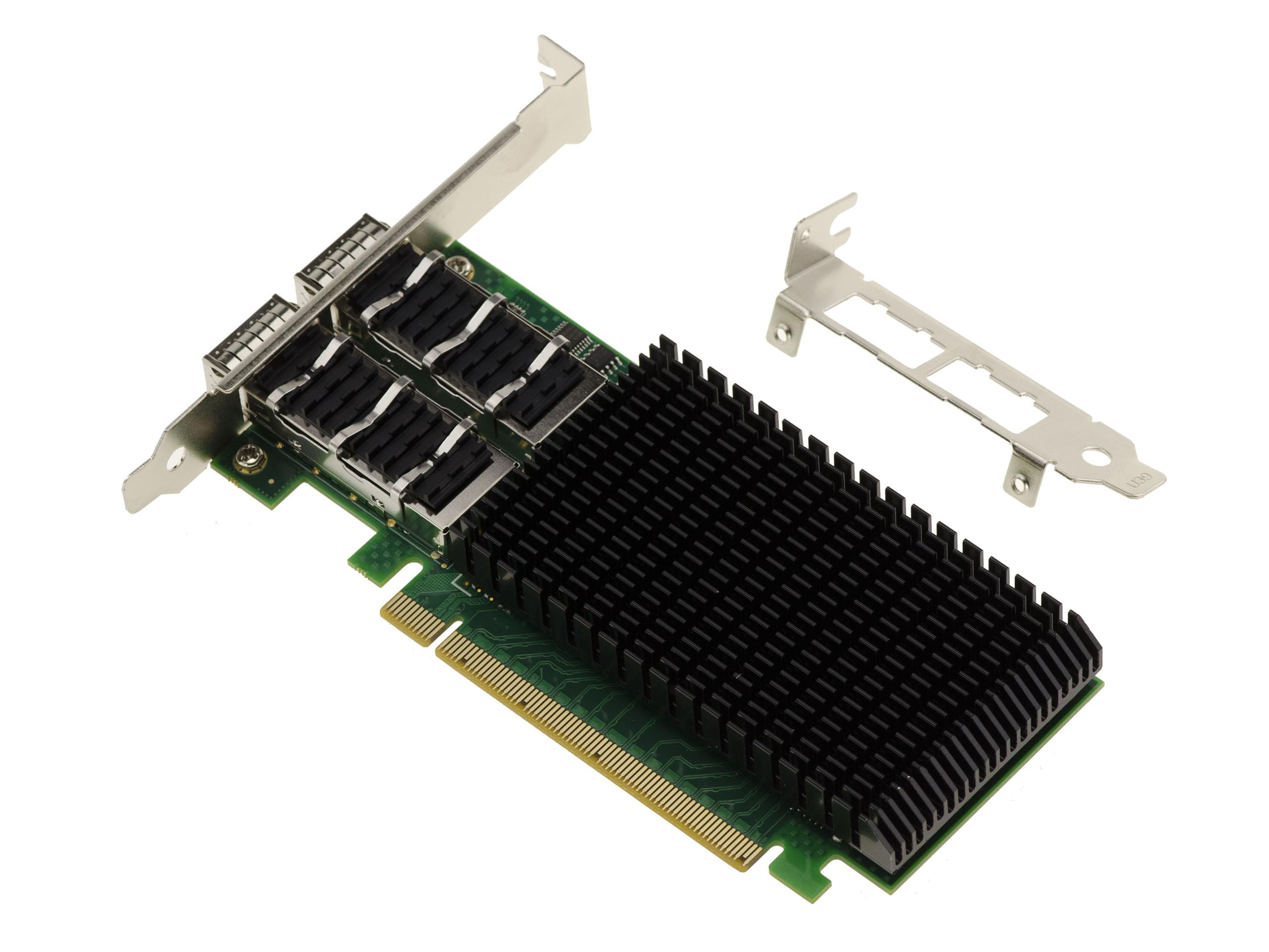 KALEA-INFORMATIQUE Doppia scheda controller di rete PCIe a 2 porte 100G QSFP28 per server o PC. Chipset Mellanox ConnectX 4. Supporto 100GbE 56GbE 50GbE 40GbE 25GbE 10GbE 1GbE.