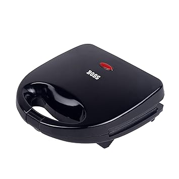 BOSS Toasty 750 Watt Non-Stick Sandwich Toaster Maker with Fixed Plates, Black