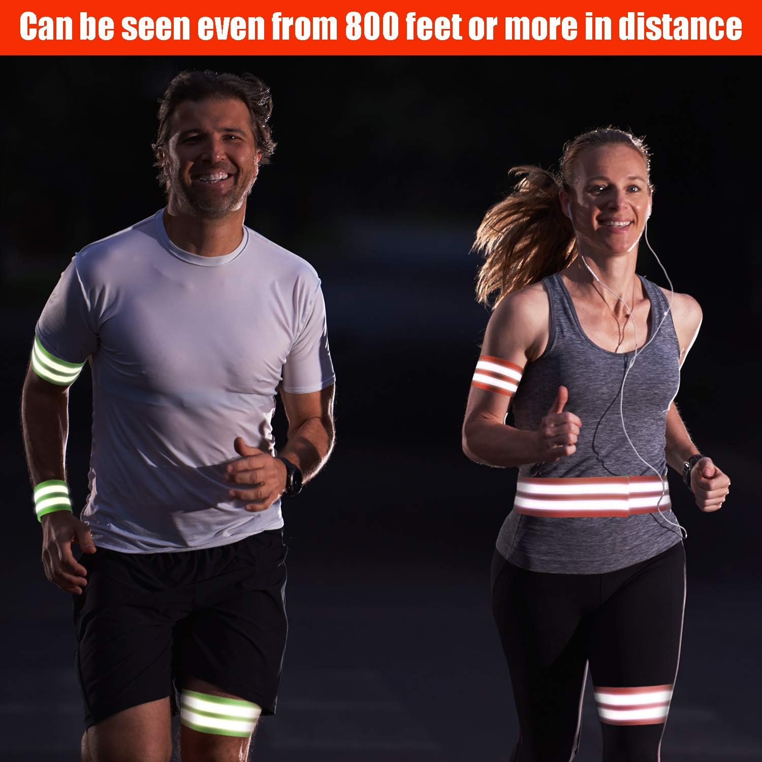 16 Pieces Reflective Bands Reflector Bands for Wrist, Arm, Ankle, Leg, High Visibility Reflective Gear Safety Reflector Tape Straps for Night Walking, Cycling and Running : Sports & Outdoors