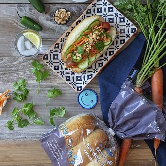 bakerly Brioche Hot Dog Buns Pack of 2, 6-Count (12 Total Brioche Hot Dog Buns)