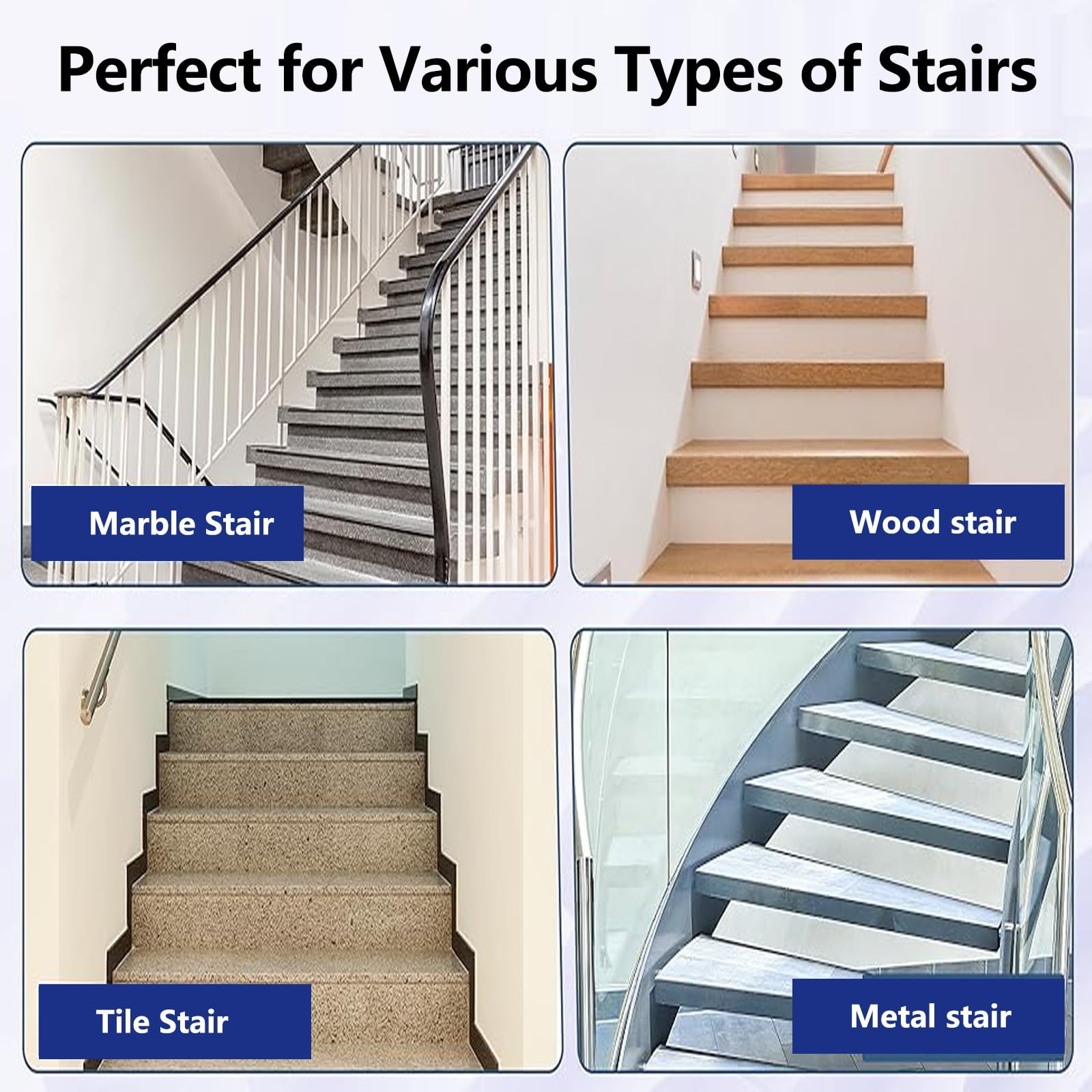 Tira De Vinilo Autoadhesiva Antideslizante Para Escalera, Borde De Escalón Antideslizante, Borde De Escalera De Goma De PVC, Perfil De Nariz De Escalera, Esquina De Gomma Para Cantos, Gris(Width 5cm G
