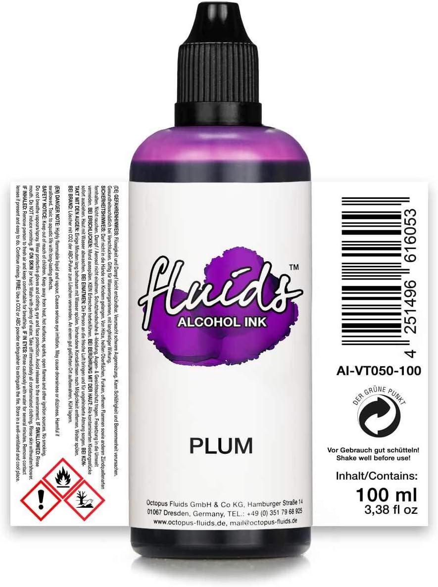 100 ml Fluids Alcohol Ink PLUM for fluid art and resin, violett - Image 3