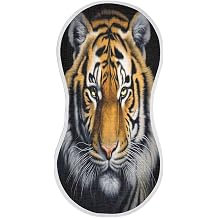 4 Pack Beautiful Tiger Baby Burp Cloths Set,Soft Absorbent Burpy Cloth Bib Waterproof Milk Spit Up Rags Cotton Burp Clothes for Newborn Boys Girls,22 x 11 Inch