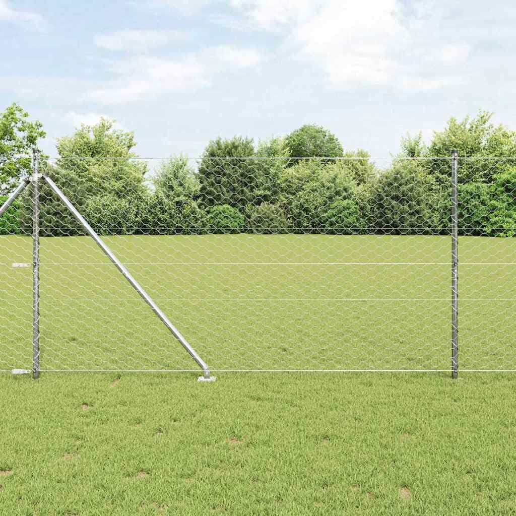 Set di pali per recinzione, 2500 x 120 cm, in acciaio inox, design moderno, robusto e durevole, per giardino, terrazza, cortile, balcone e bordo per laghetto