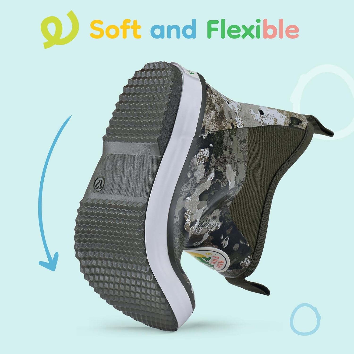 HISEA Kid's Deck Boots Waterproof Lightweight Ankle Rain Boots for Boys Girls Rubber Boots Non-slip Child Rain Shoes - Image 8