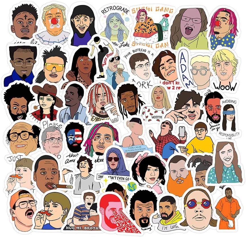 Funny Stickers for Water Bottle[50pcs] Cute Design for Laptop Phone Case Tumbler Cup Folder Bike Computer Helmet Car Luggage Skateboard Snowboard, Kid Teen Friend Gift