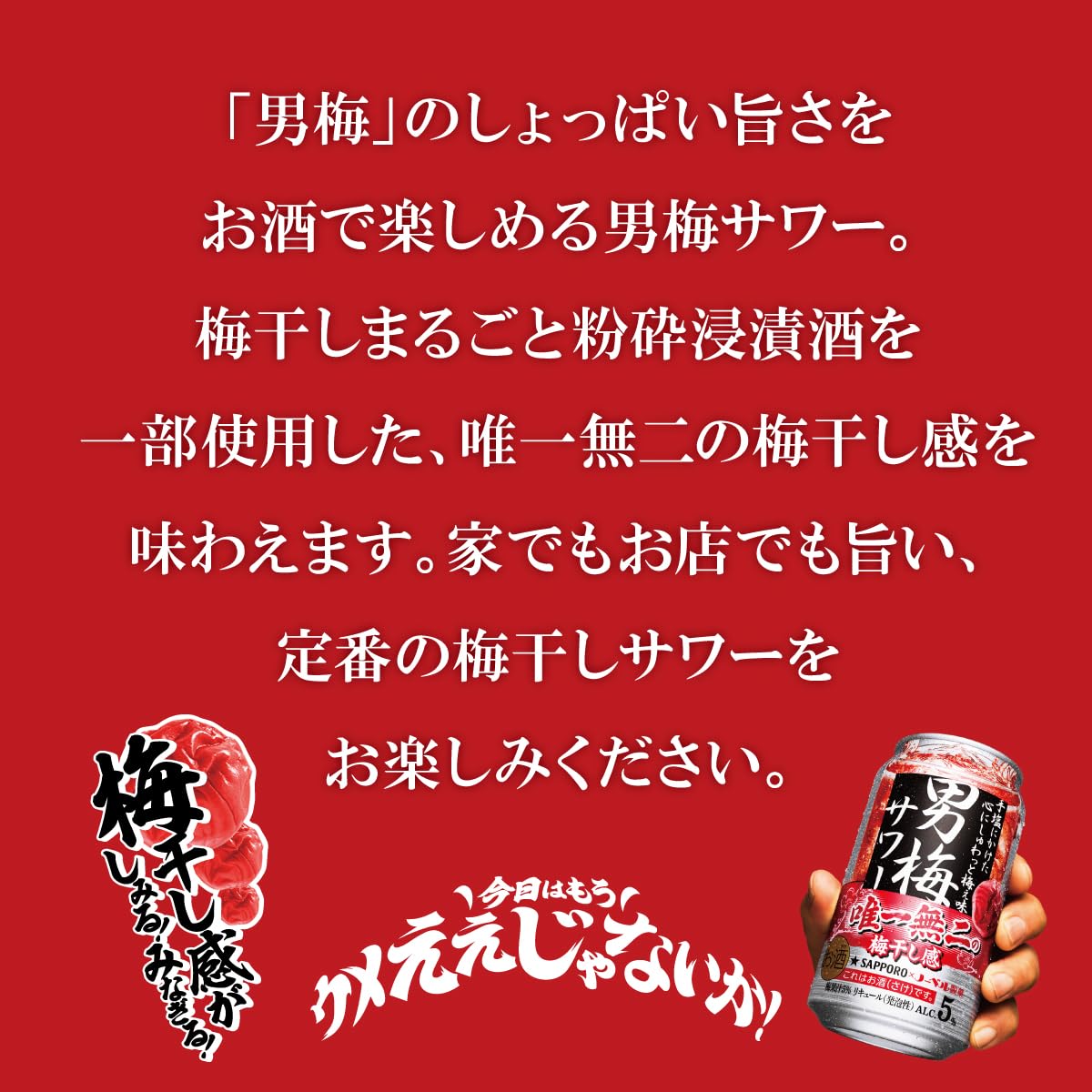 サッポロ男梅サワー チューハイ 350ml×24本