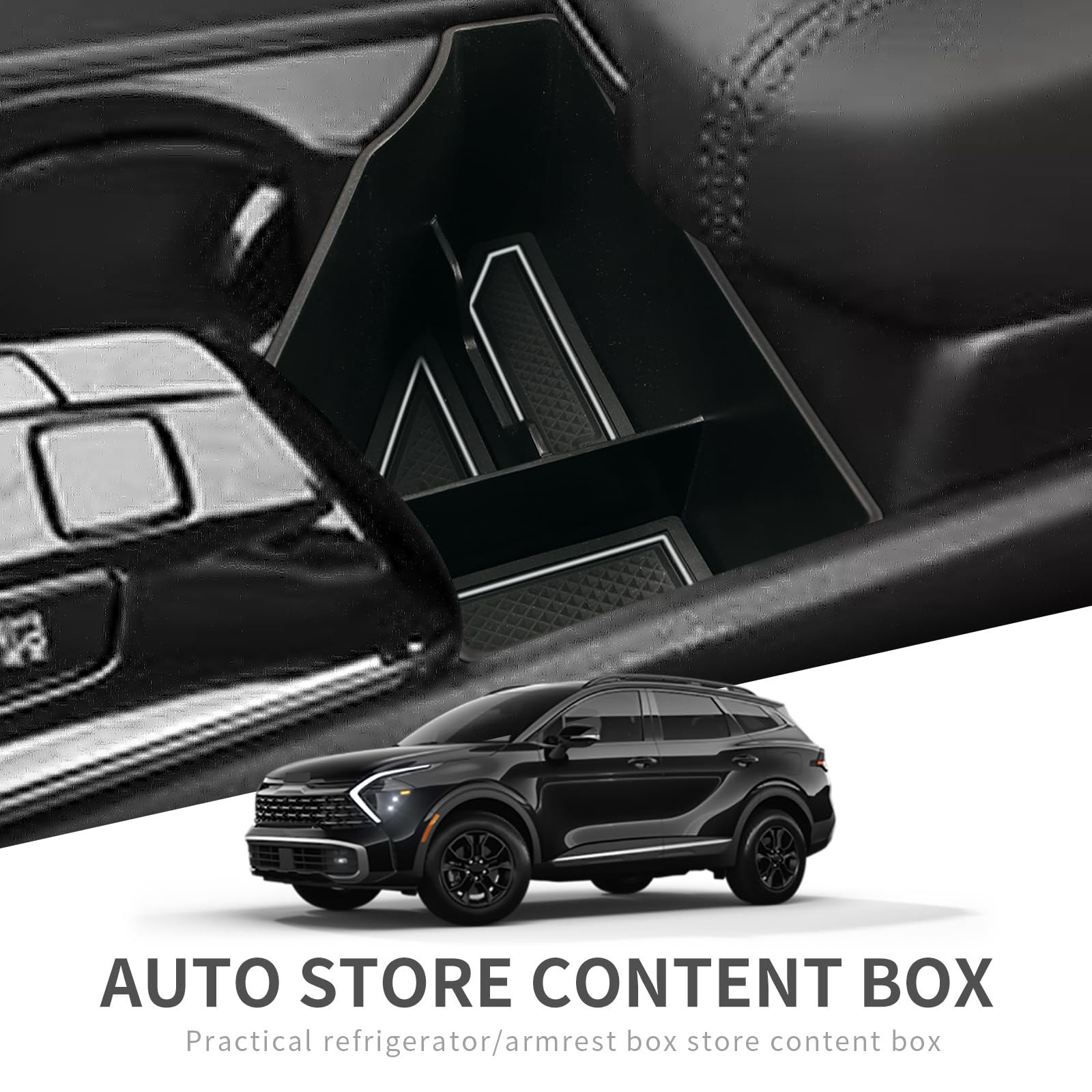 SMABEE compatibile con scatola portaoggetti per bracciolo 2023 2024 Chery Omoda 5 (non per Omoda E5) Scatola portaoggetti per controllo centrale auto in ABS e PVC, accessori originali per Chery