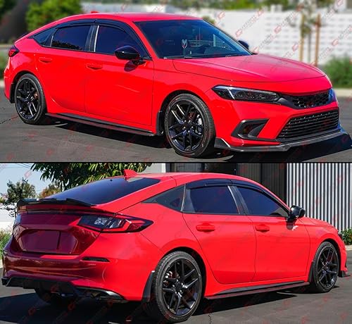 Miniatura 5 de Visera de ventana tintada de humo con ribete negro de alta calidad, deflector con clips compatibles con Honda Civic Hatchback LX EX Sport Touring