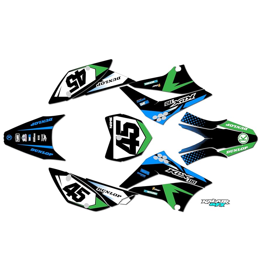 thumbnail image 2 of Graphics Kit For Kawasaki KX100 (2001-2013) Turbo Series 2 of 11