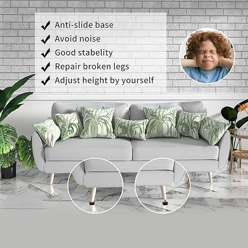 Miniatura 7 de 20 niveladores de patas de muebles de rosca ajustable de 14 de pulgada, pies niveladores de patas de acero para muebles, niveladores de patas de